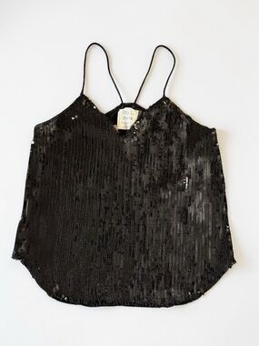 Style Rack Black Sequin Spaghetti-Strap Tank NWT Size Small